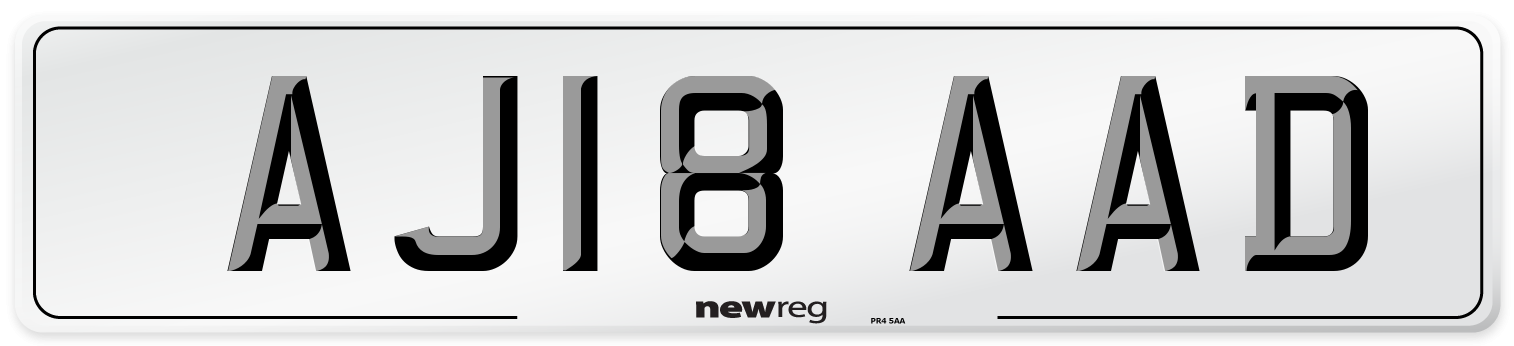 AJ18 AAD Number Plate from New Reg